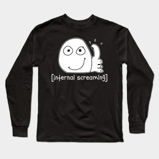 Introvert Meme internal screaming Thumbs Up Dank Meme Long Sleeve T-Shirt